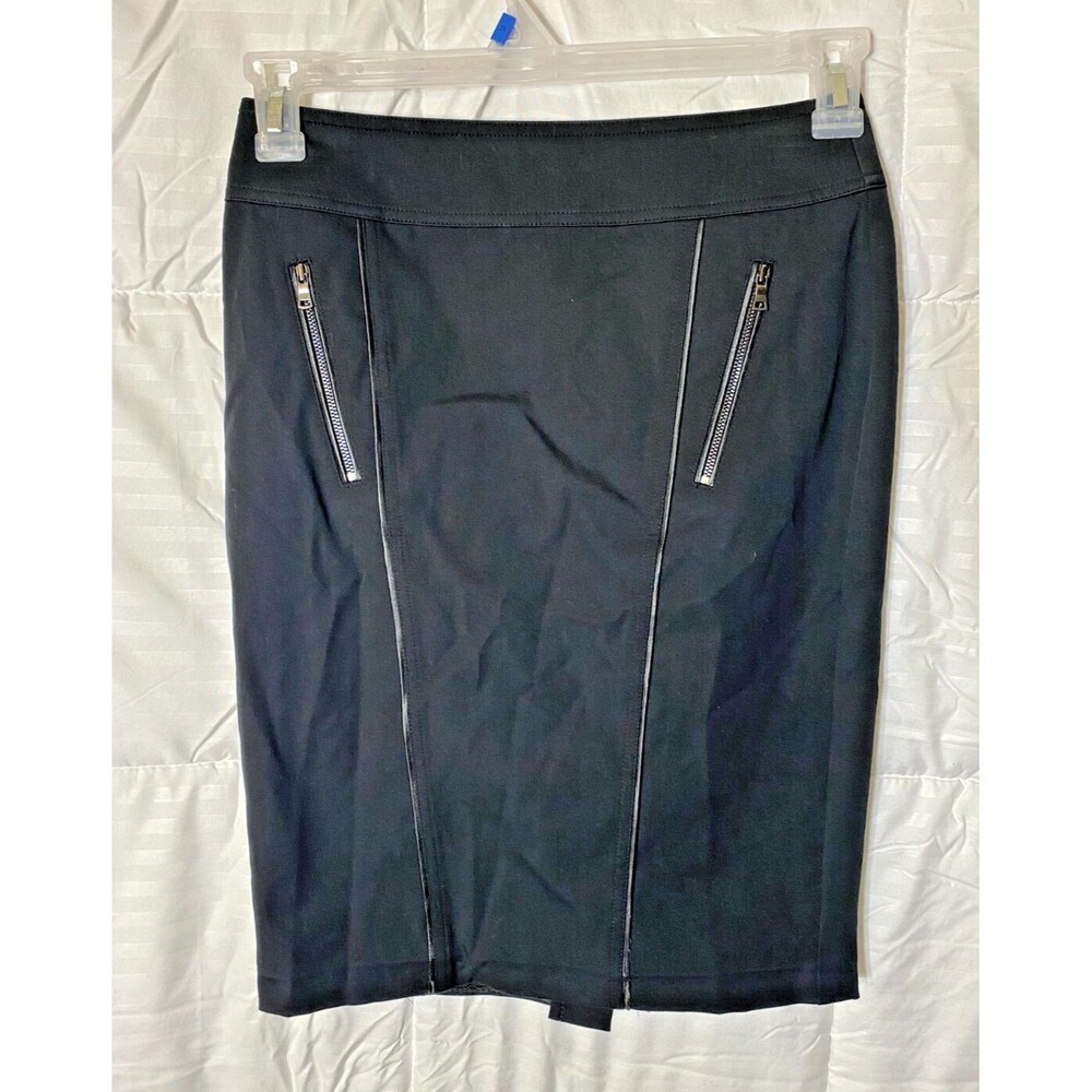 Ann Taylor Black Moto Goth Sexy Skirt Bikers Women's 0 XS